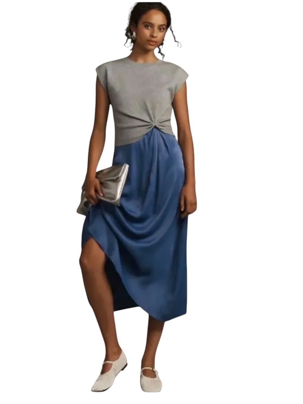 Anthropologie The Gemini Twofer Sweater & Dress Set Blue & Gray Sz XL | NWT